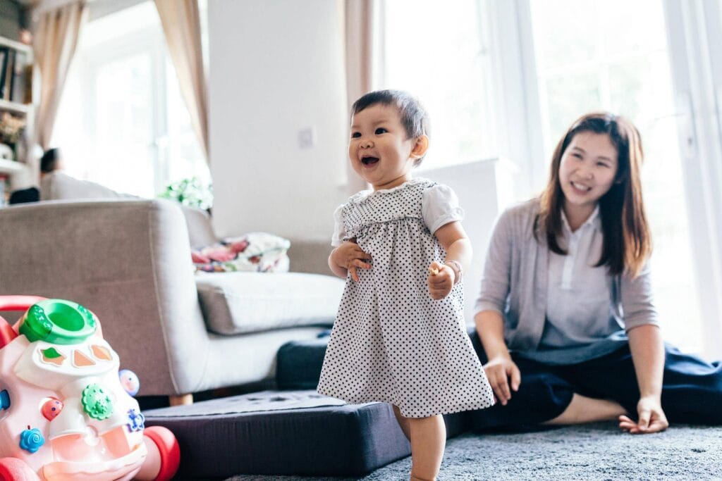 mother and daughter laughing together